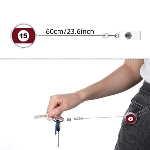 Retractable billiard badge holder with 60cm extension cord for nurse IDs