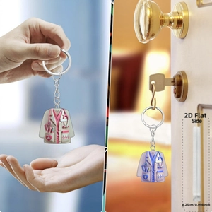Detail showing 0.25cm thickness of 2D flat acrylic nurse uniform car pendant ornament