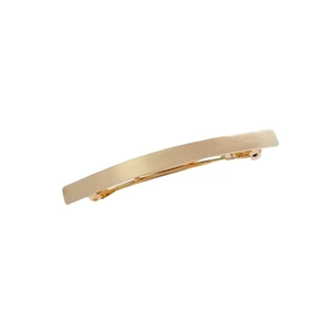 Minimalist light gold curved spring hair clip for women with a brushed metal finish style