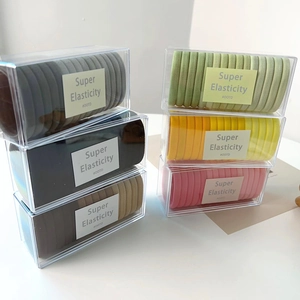 Seamless High Elasticity Hair Ties Boxed Set Multicolor Fabric Hair Bands No Damage Ponytail Holder Ties For Women