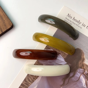 French Vintage Cellulose Acetate Curved Hair Clip Elegant Tortoiseshell Spring Clip Hair Accessory For Women Fashion Jewelry