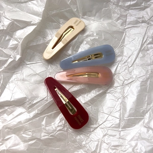 Barrette à Cheveux BB en Acétate Forme de Larme pour Femme Épingle à Cheveux Géométrique Brillante Accessoires de Coiffure