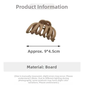 Detail view showing coffee brown matte hair claw clip dimensions of 9cm by 4.5cm