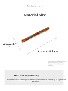 Detailed size specifications for the 8.3cm tortoise shell acrylic and alloy hair clip