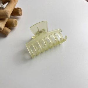 Frosted jelly color hair claw clip in matte light green for daily styling for women
