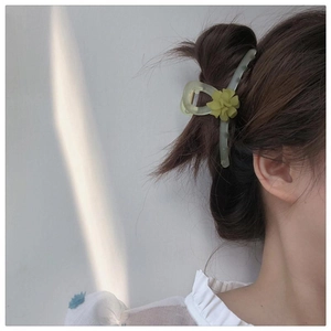Pince À Cheveux Élégante Muguet Pour Femmes Barrette À Fleurs Vert Forêt Givrée Grande Pince Crabe Accessoires Pour Cheveux