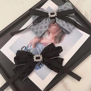 Retro Eleganter Bogen Haarspange Jacquard Stoff Mit Strass Künstliche Perle Schnalle Süße Prinzessin Haarnadel Für Damen Party Kopfschmuck