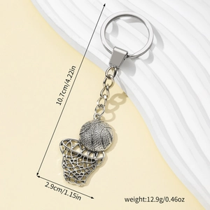 Porte-clés en Métal Panier de Basket Hip Hop Argent Antique Sport Pendentif Filet de Basket Cadeau pour Fans