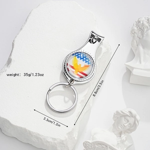 Eagle and American flag multi-tool keychain nail clipper dimensions showing 3.5 inch length