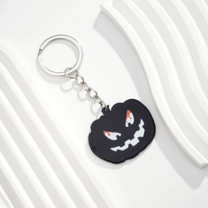 Halloween Acrylic Keychain Spooky Pumpkin Ghost Haunted House Skeleton Cat Lollipop Key Ring Holiday Decorative Gift