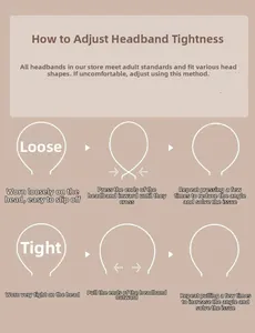 Guide for adjusting the flexible checkered sponge headband for the perfect head fit