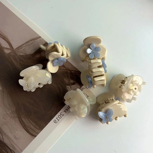 Mini Pinces à Cheveux en Acétate Style Coréen Mignon Papillon Floral Perlé Accessoires de Coiffure pour Femmes Quotidien Fête