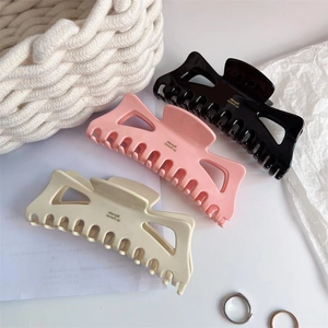 Large Acetate Hair Claw Clip Hollow Bow Shark Clip Glossy French Style Hair Accessories For Women Thick Hair Styling