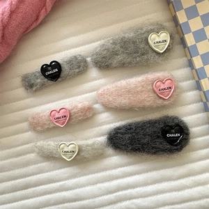 Weich Plüsch Herz Haarclip Für Damen Faux Lammwolle BB Clip Süße Flauschige Haarnadel Kopfschmuck Für Herbst Winter Alltag