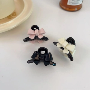 Mini Bowknot Hair Claw Clip For Women Korean Style PC Small Side Hairpin Sweet Ribbon Hair Accessories For Girls Daily Decor