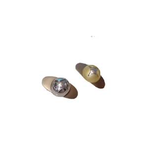 Minimalist teardrop metal hair clips in gold and silver finish with polished dome design