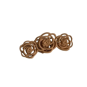 Elegant matte nude camellia rose hollow hair claw clip for women's hair styling