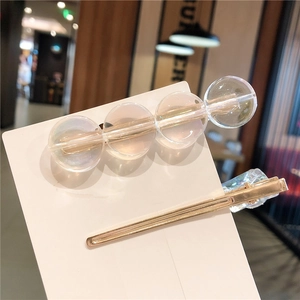 Set fermagli per capelli con perle iridescenti aurora e molletta in metallo dorato