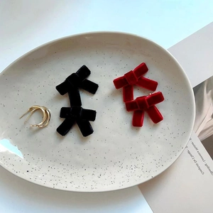 Mini Samt Schleife Haarspangen Für Damen Elegant Handgefertigt Weinrot Schmetterlingsknoten Seitenclips Haarschmuck