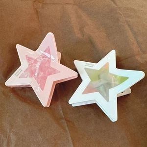 Mollette per capelli a stella in acetato rosa e bianco con trama marmorizzata fatta a mano