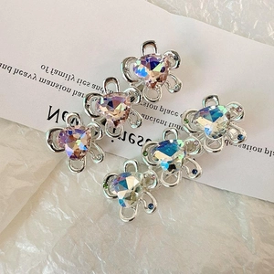 Fermaglio per Capelli Floreale Argento in Lega Con Cristallo Aurora a Forma di Cuore Strass Fermaglio Laterale Donna