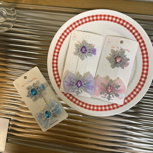 Dolce Fiocco di Neve Fermaglio per Capelli a Forma di Fiocco in Lega di Strass a Becco d'Anatra per Bambini Ragazze Principessa Festa Accessori Decorativi