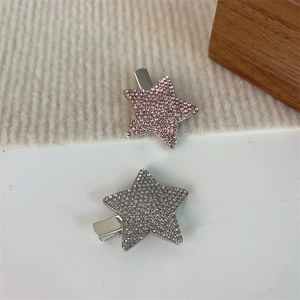 Pinces à Cheveux Étoile Brillante en Alliage Strass Pentagramme Pince Bec de Canard Quotidien Fête Y2K Style Doux Femmes