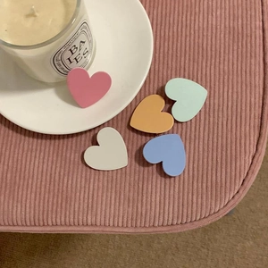 Handmade Matte Plastic Heart Hair Clip For Women Girls Sweet Macaron Candy Color Heart Shaped Duckbill Clip Versatile Hairpin