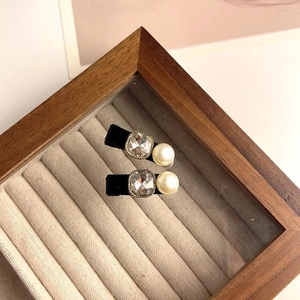 Barrettes à cheveux vintage style français avec strass cristal et perles de nacre