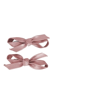 Ζευγάρι ροζ κοκαλάκια μαλλιών με φιόγκο από κορδέλα γκρο για κορίτσια σε γλυκό σχέδιο