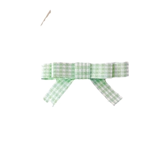 Barrette à cheveux à carreaux vert clair avec rubans dans un style pastoral français