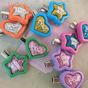 Y2K Dopamine Candy Color Star Heart Hair Clips Glitter Resin Alligator Hair Pins Sweet Cool Side Clips For Women Girls Hair Accessories