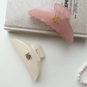 Pinza per Capelli Color Gelatina in Lega Lettere in Metallo MIN Grande Molletta Smerigliata Eleganti Accessori per Capelli da Donna