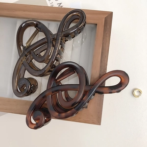 Elegant matte acrylic hair claw clips in tortoiseshell and coffee for long hair styling