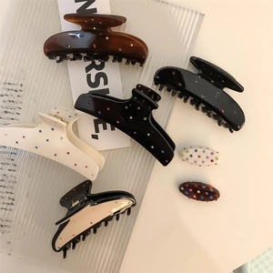 Koreanischer Stil Süß Celluloseacetat Haarklammer Bunte Strass Große Haarkralle Haarschmuck Accessoire Für Damen