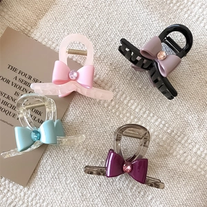 Pinces à cheveux élégantes avec nœud et strass en plusieurs couleurs pour femmes