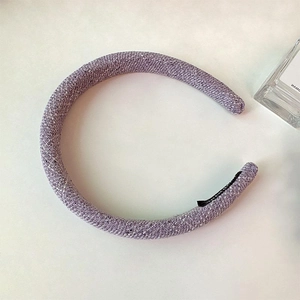 Chic lavender tweed plaid headband with thick sponge padding for women hair accessory