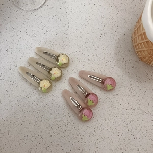 Set di 6 fermagli per capelli in stile coreano con motivi floreali 3D e clip BB in metallo