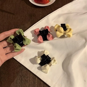 Pince à Cheveux Coréenne Douce avec Nœud Papillon en Tissu pour Femmes Filles Petites Barrettes Élégantes Accessoires de Cheveux Quotidiens