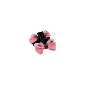 Pince à cheveux élégante avec nœud en tricot rose et base noire pour coiffure femme