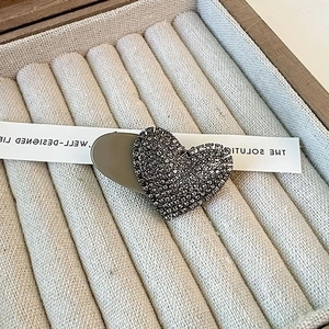Heart Shape Full Rhinestone Hair Clip Mini Vintage Alloy PC Duckbill Clip Fashion Side Hairpin For Women Daily Accessories