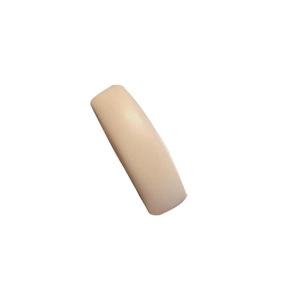 Minimalist beige leather padded headband for women with premium lychee grain texture