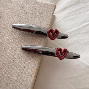 Barrettes à Cheveux en Alliage Élégantes Coeur Künstliche Perle Style Coréen Pinces Bec de Canard Accessoires de Cheveux Décoratifs pour Femmes