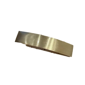 Minimalist rectangular gold metal hair clip with a sleek matte brushed finish
