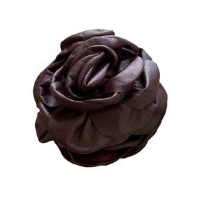 3D dried rose hair claw clip in dark burgundy fabric for an elegant vacation style