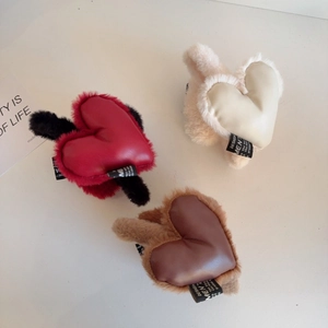 Pinces à cheveux en peluche en forme de cœur rouge, beige et marron pour femmes
