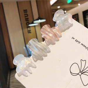Mini Acetate Hair Claw Clips For Women Iridescent Pearlescent Marble Pattern Bangs Small Clips Fashion Hair Accessories