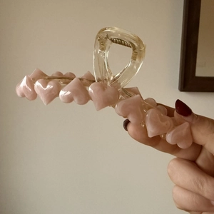 Dolce Pinza per Capelli a Cuore Rosa Grande Clip a Squalo in Acrilico per Donna Eleganti Accessori per lo Styling dei Capelli