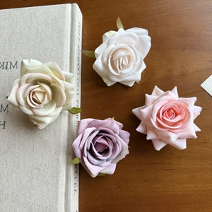 Handmade Vintage Chinese Style Rose Hair Clip For Women Satin Fabric Floral Hairpin Bridal Headpiece Wedding Party Headwear