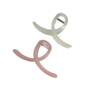 Elegant jelly blue and beige large hair claws with a streamlined knot design